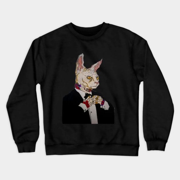 Evil Cat Crewneck Sweatshirt by Liliya